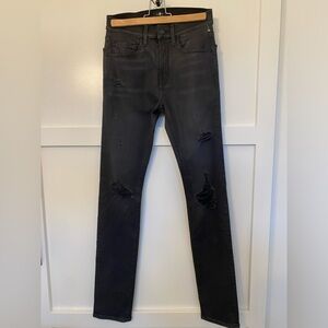 7 For All Mankind Paxtyn Coated Skinny Fit Jeans Black ( 28 )